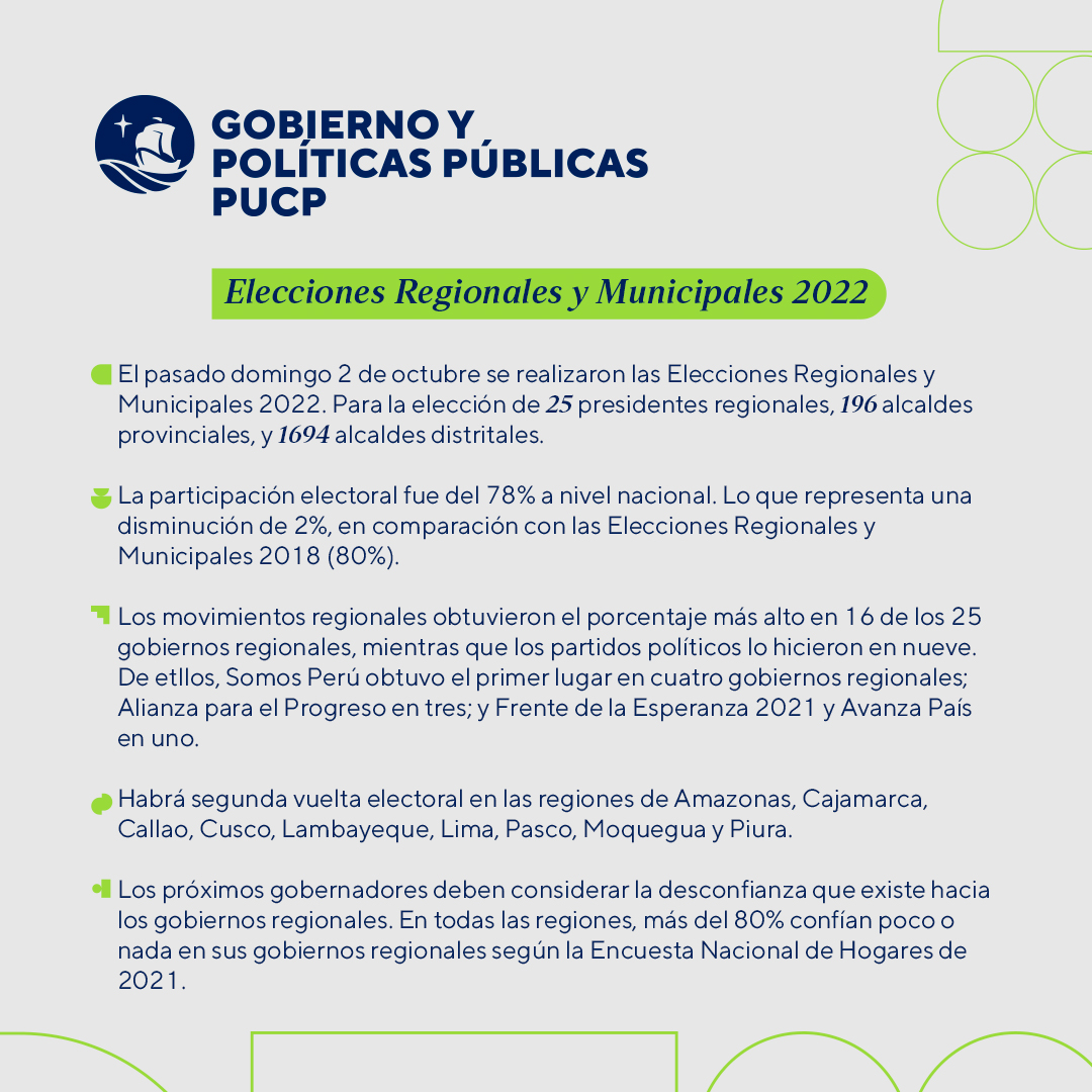 Elecciones Regionales Y Municipales Escuela De Gobierno Y