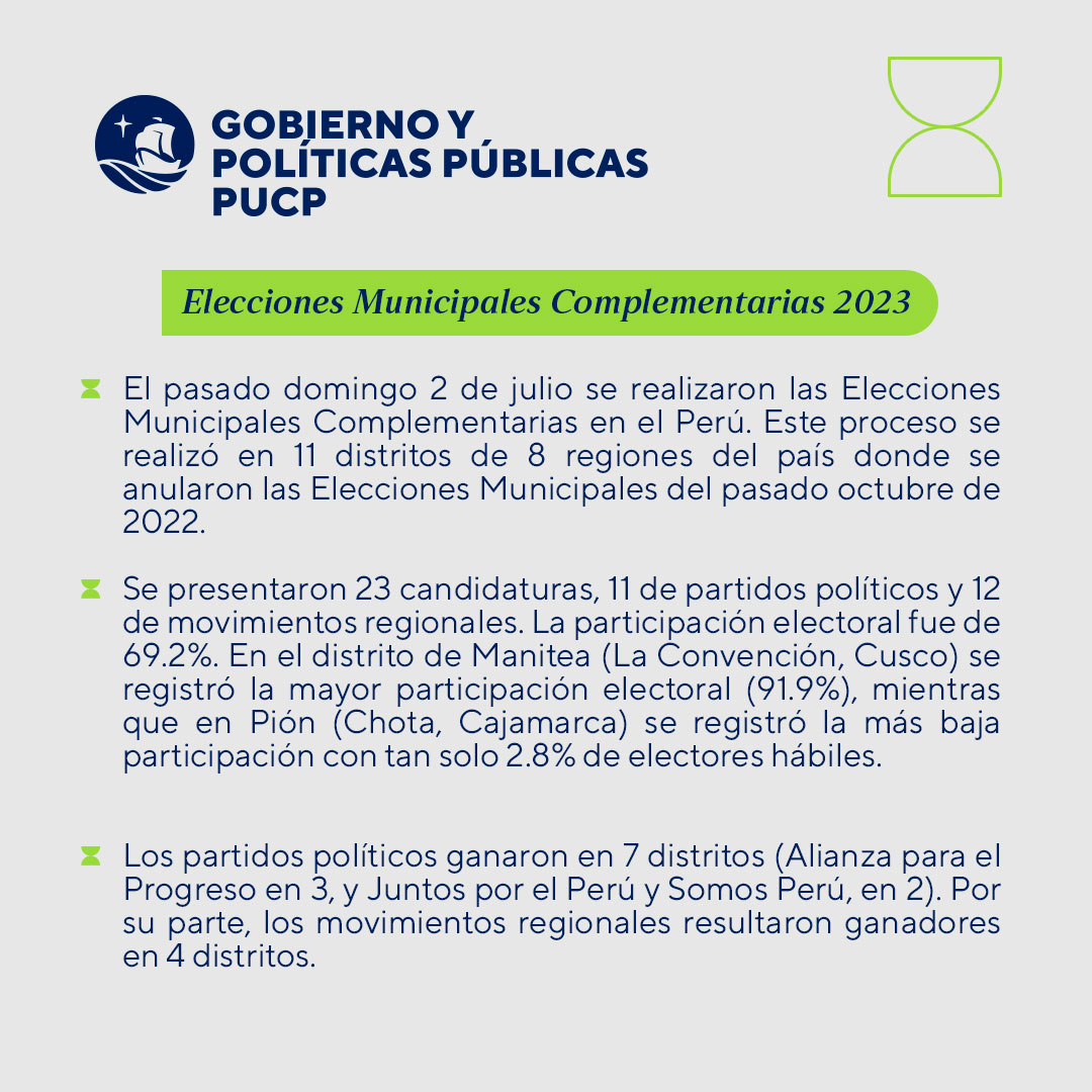 Elecciones Municipales Complementarias Escuela De Gobierno Y